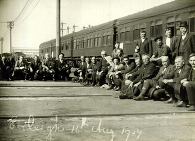 The great strike, 1917. Railway workers at Eveleigh yards.