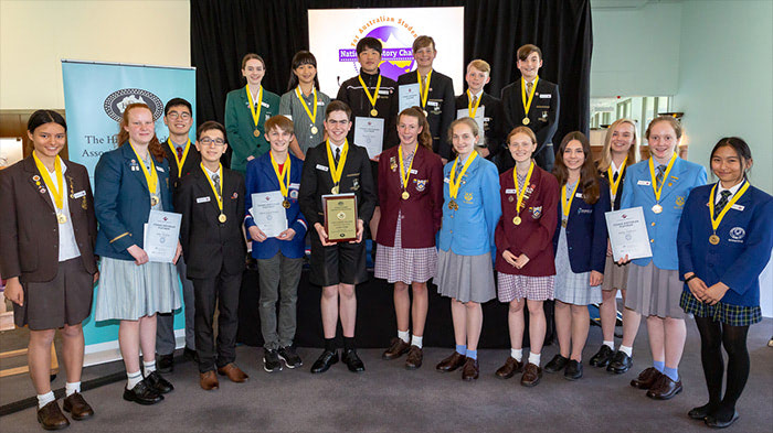 Photo: National History Challenge 2018 winners at Australian Parliament House